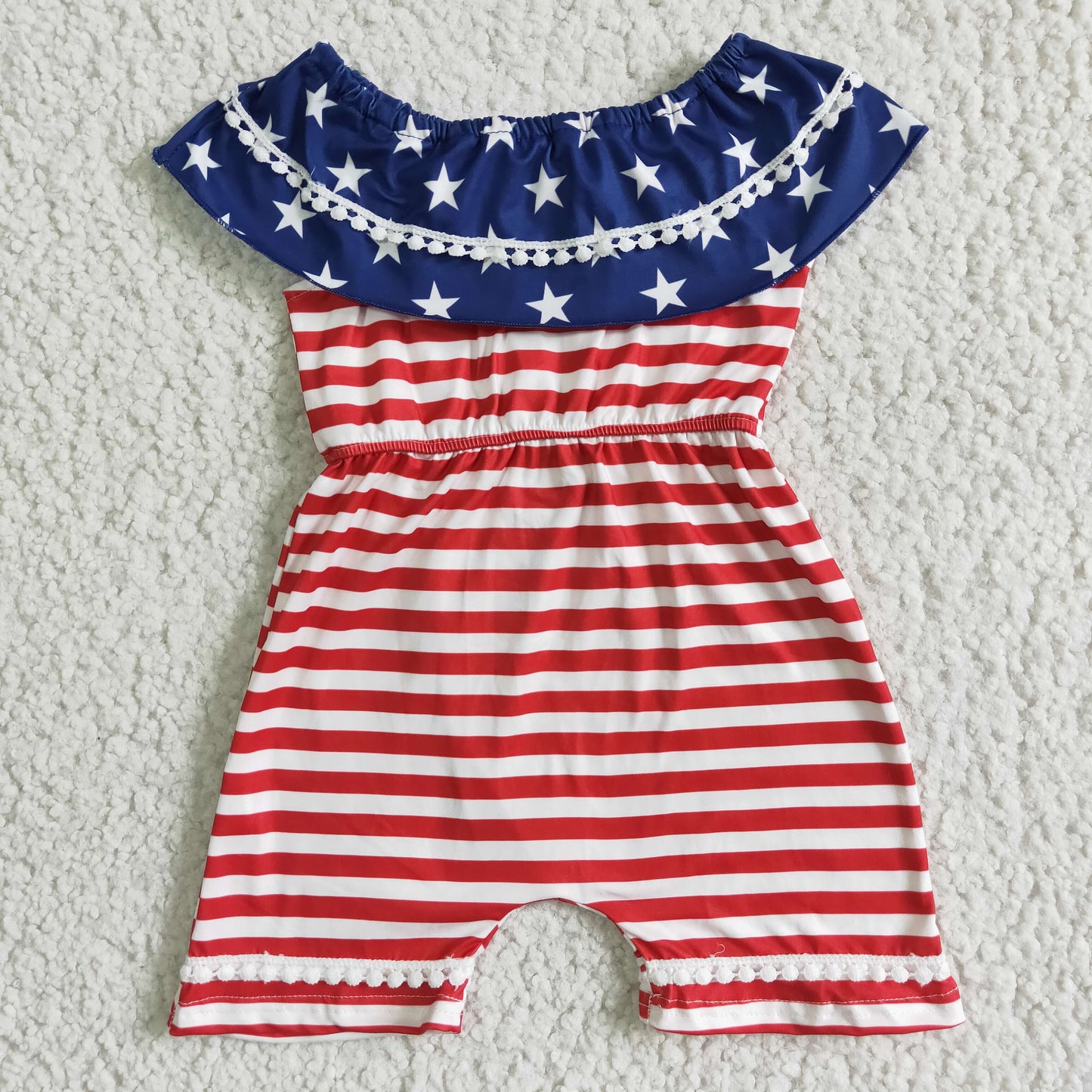 promotion RTS A4-5-2 American national star red blue stripe girl romper jumpsuit 0514