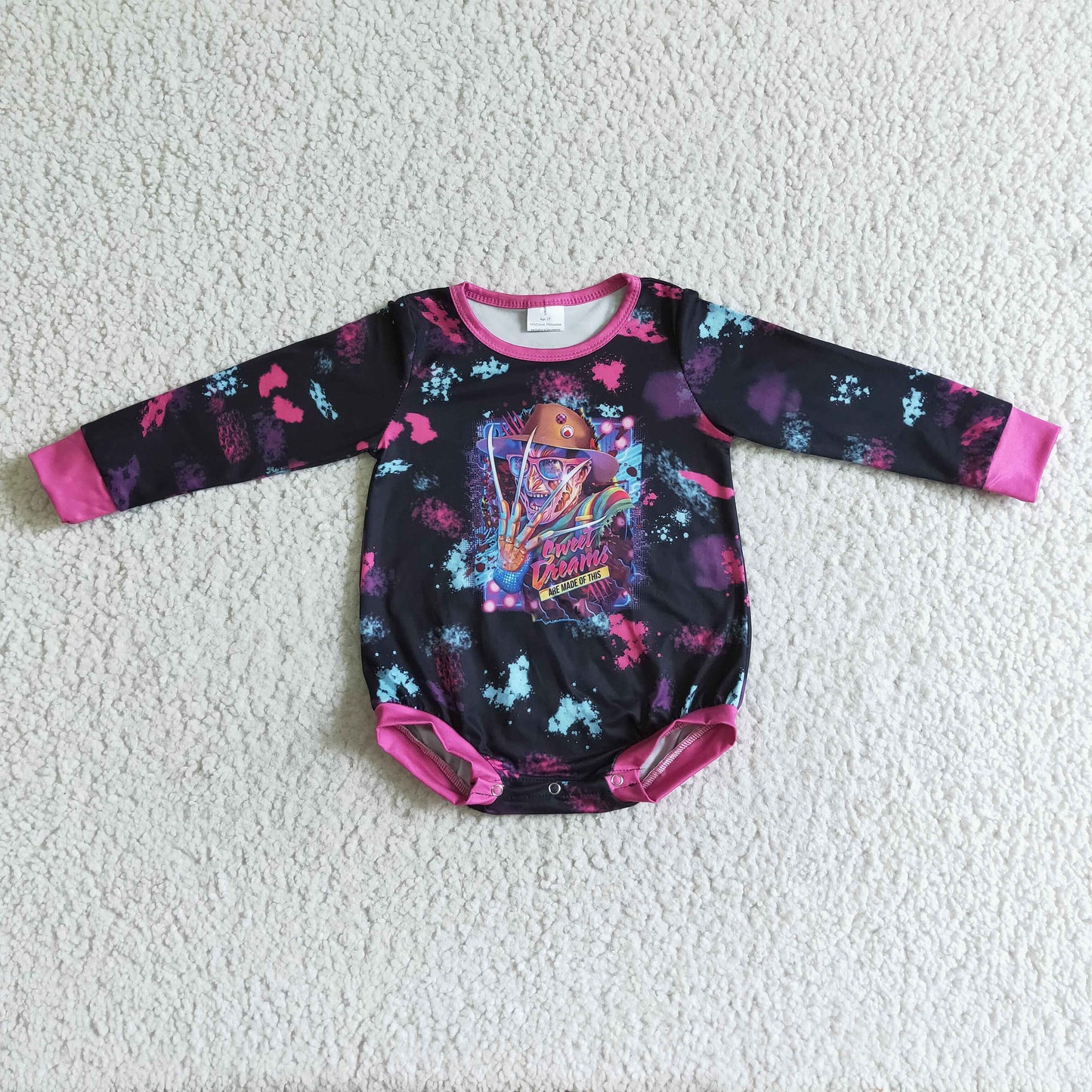LR0093 Romper long sleeve bubble girl romper new Halloween black cartoon scare hands hat 0729