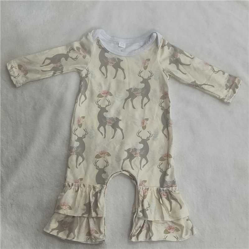 Elk grey bell bottom print romper