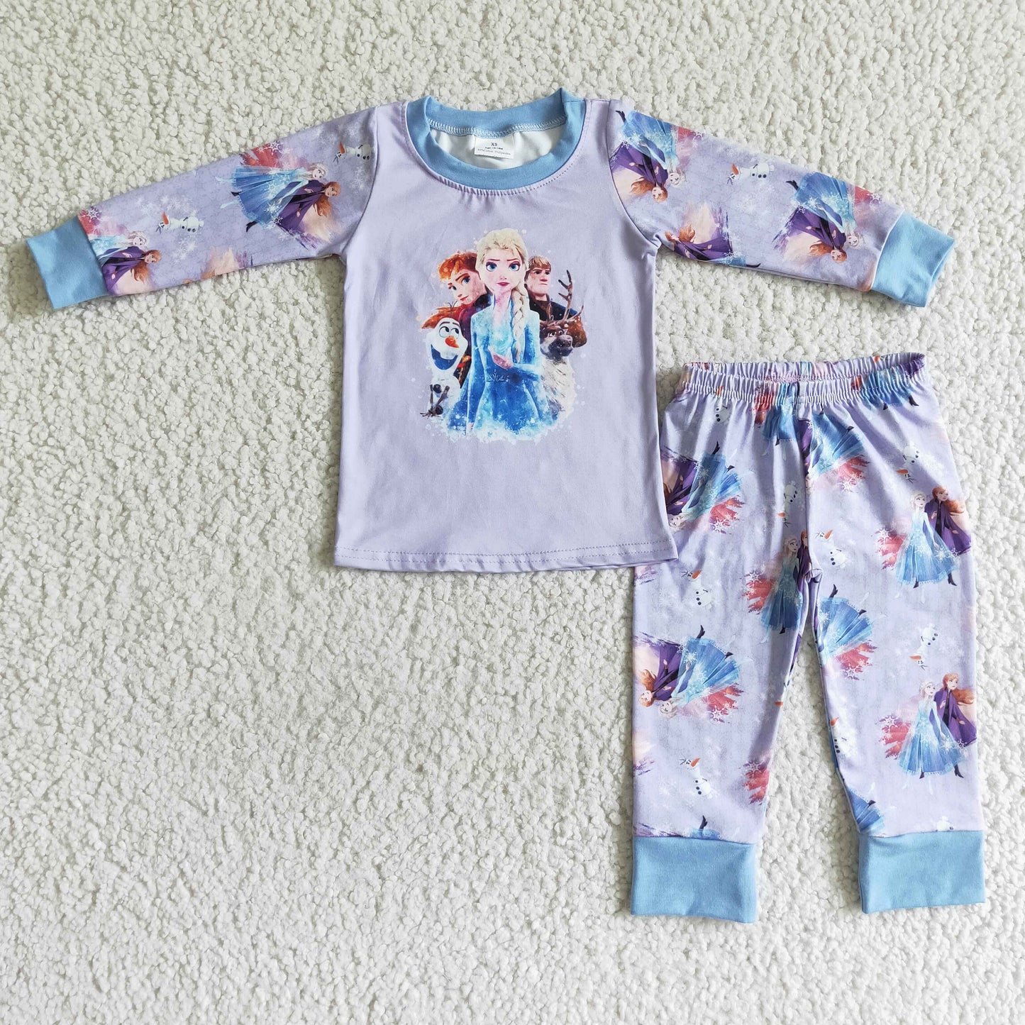 promotion RTS 202501 6 A9-1 cartoon light blue long sleeve girl princess pajamas outfit 0729 RTS
