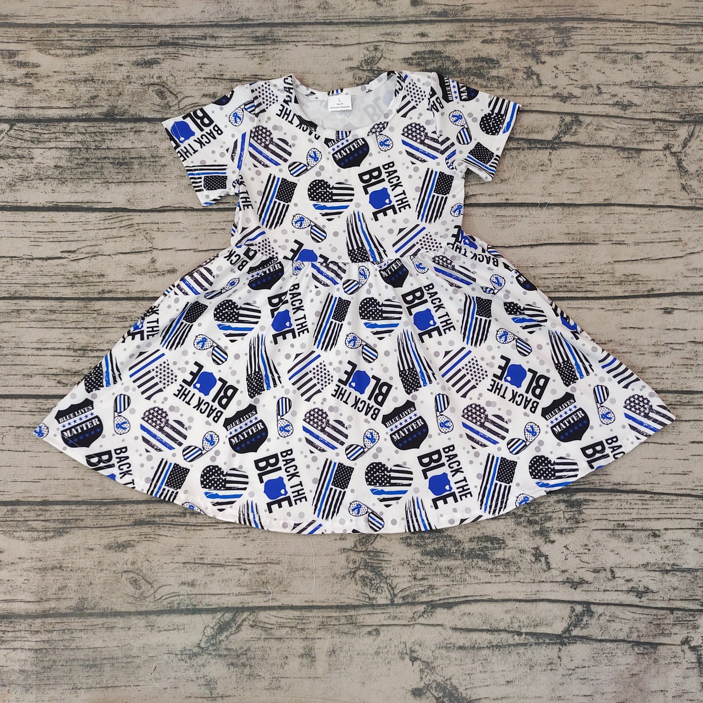 promotion RTS GSD0321 police memorial short sleeves girl dress 20230407
