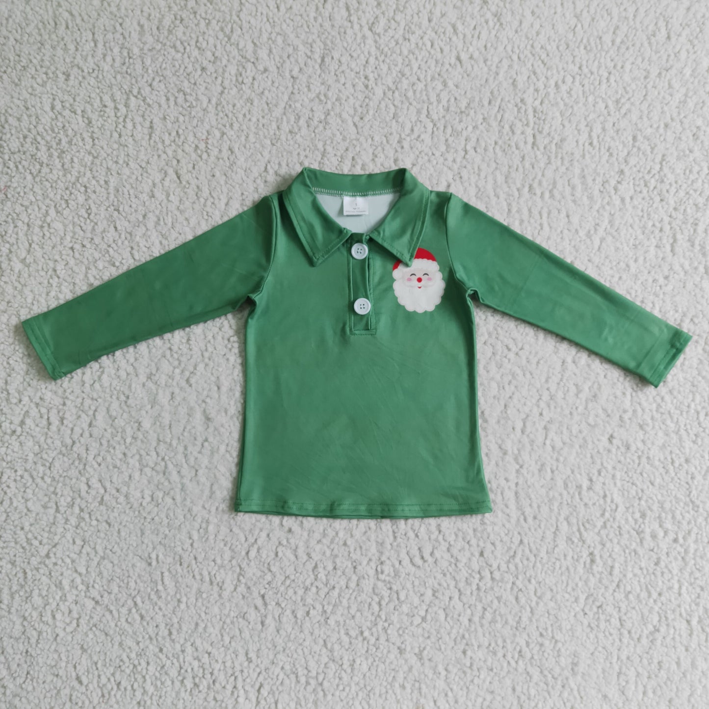 BT0073 RTS Christmas Santa boy long sleeve coat pullover button top