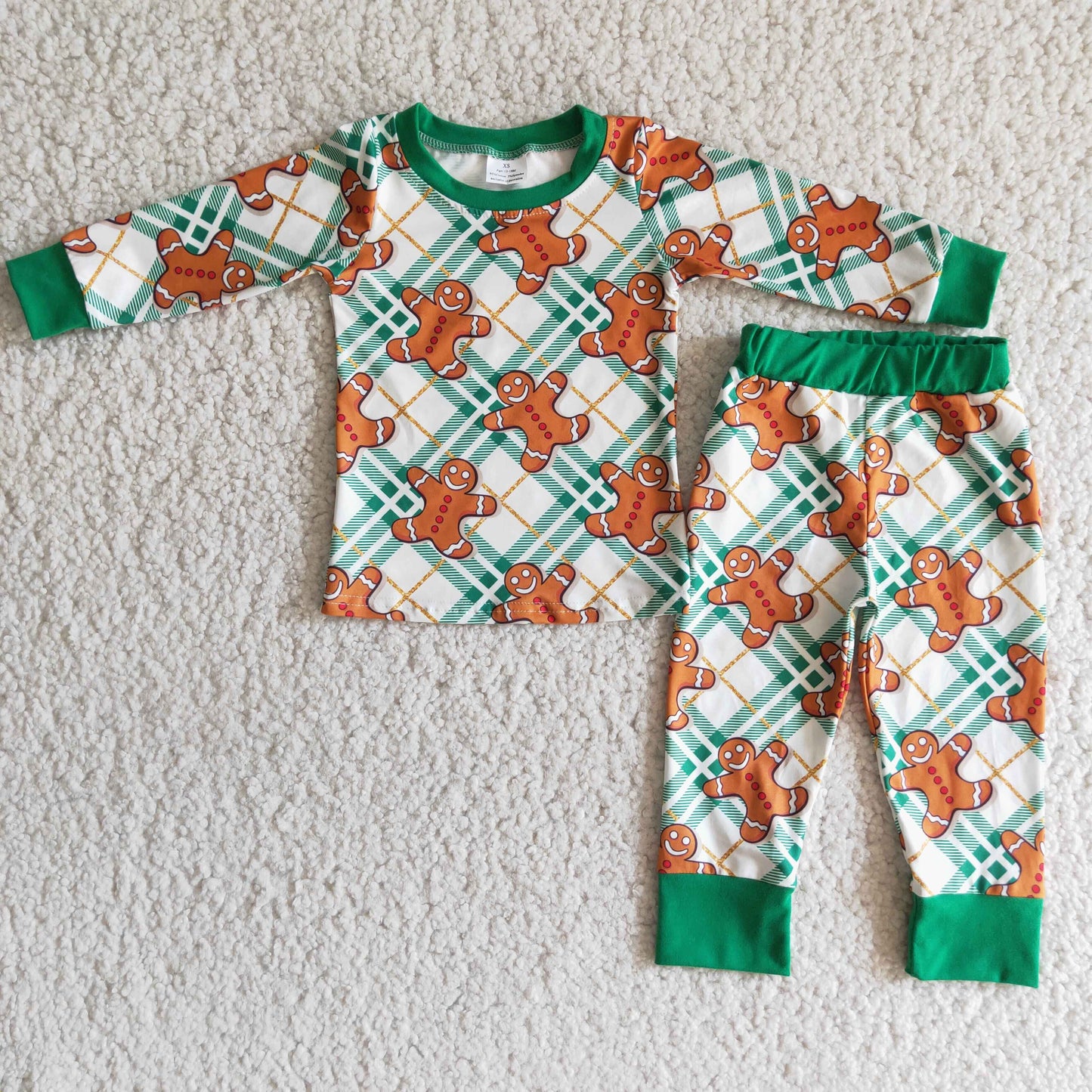 promotion 6 A3-26 Boy ginger print cartoon christmas long sleeve boy pajamas outfits 0708 RTS