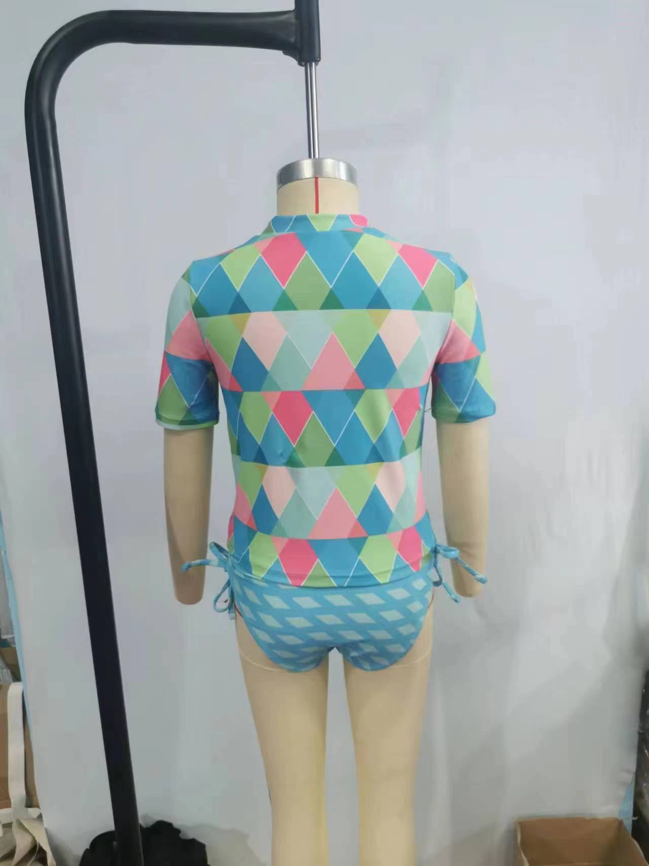 S0114 swimwear rhombus swimsuit 20230412 RTS