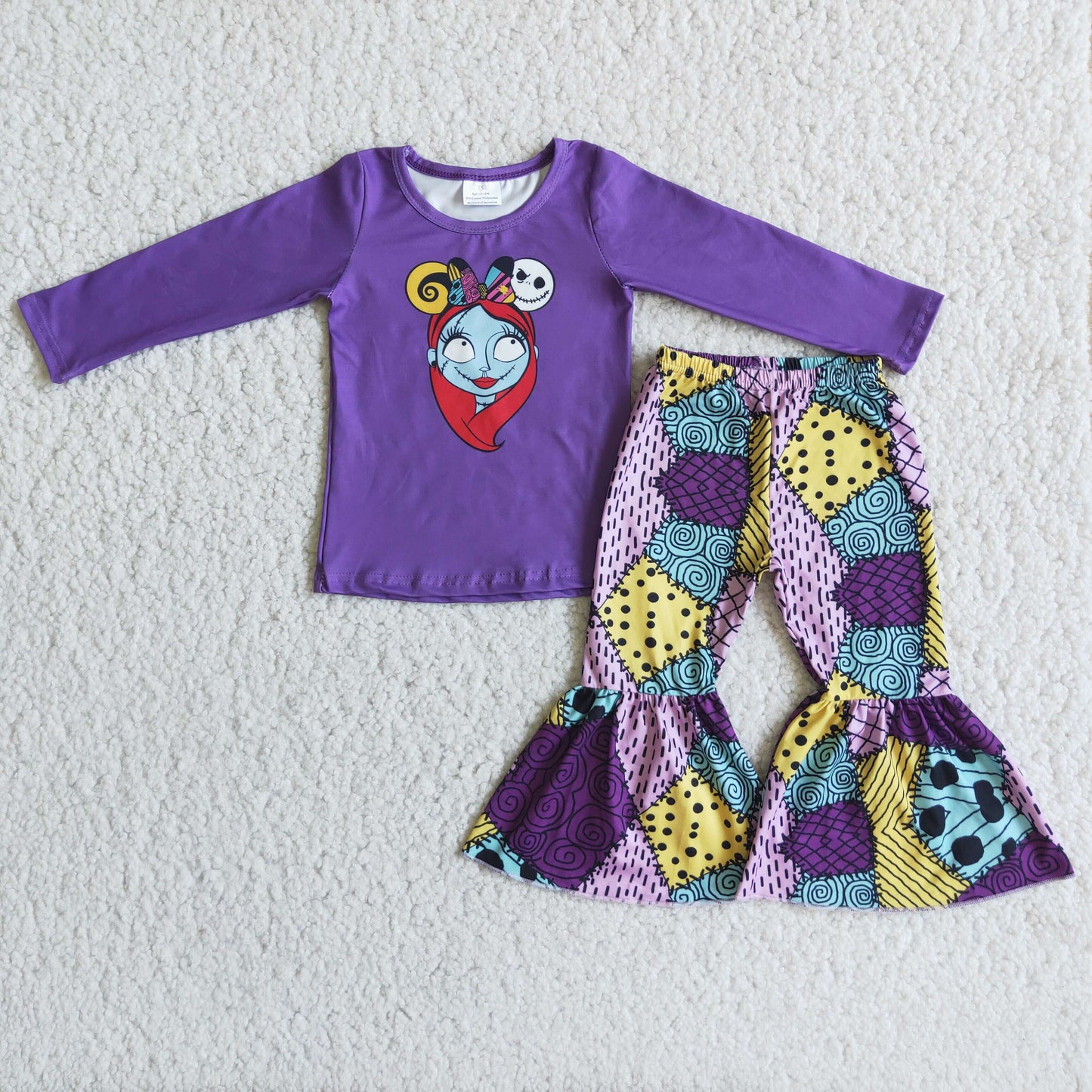promotion RTS 6 A10-20 cartoon purple halloween long sleeve pants girls outfits