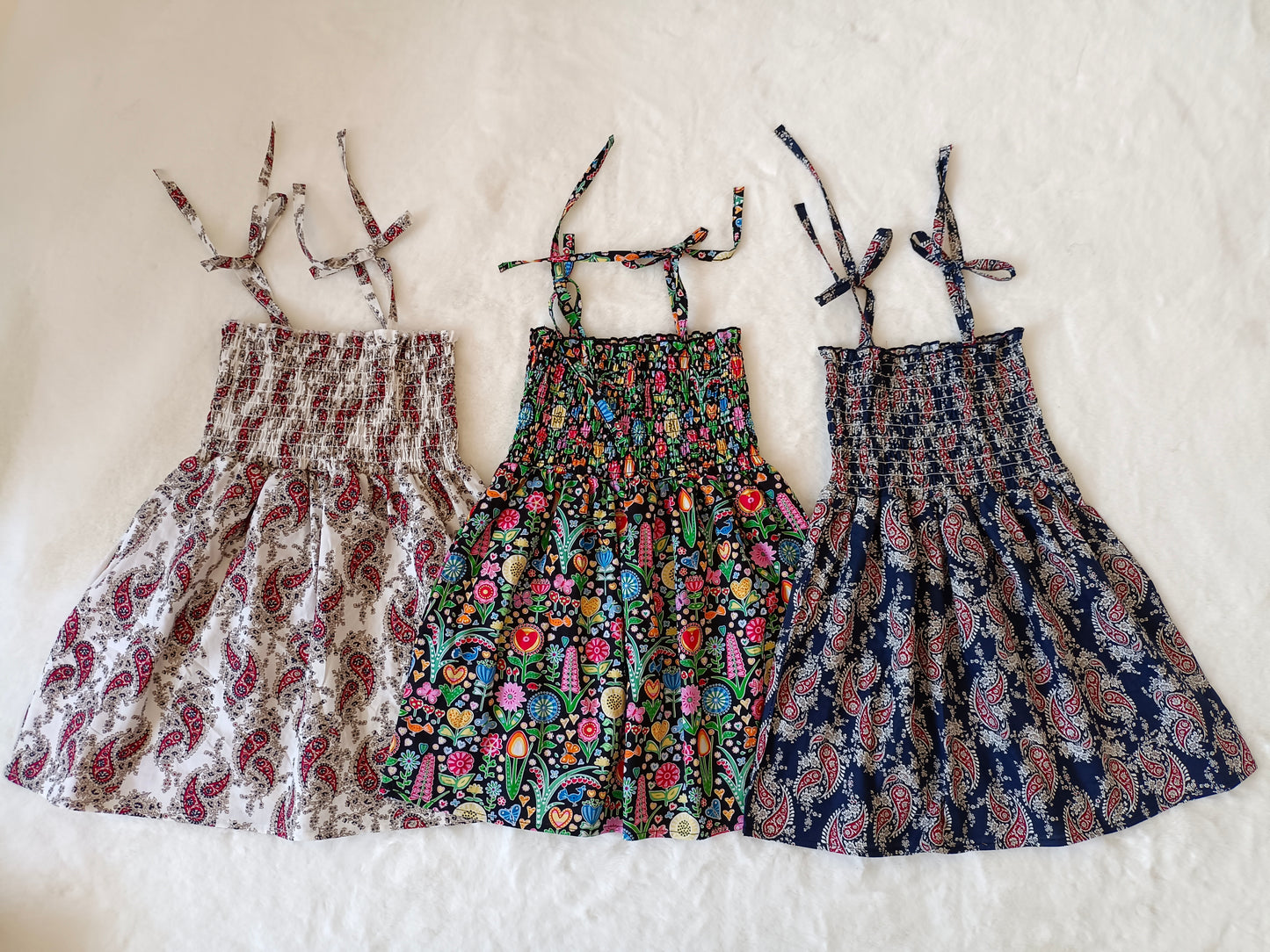 promotion RTS GSD0367 Smock Dress summer strapless tube top dress paisley flower girl dress 20230518