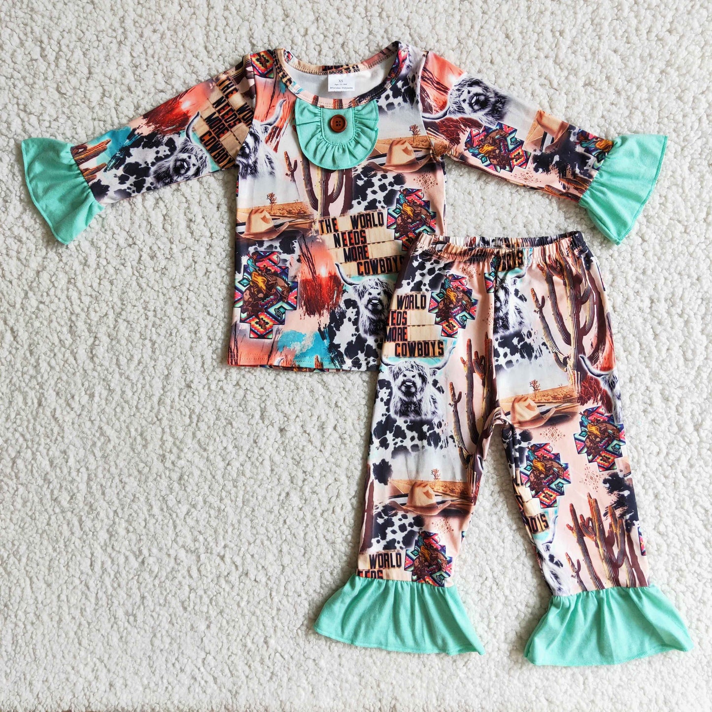 promotion 6 A7-4 desert ox yak lace long sleeve pajamas girl outfit