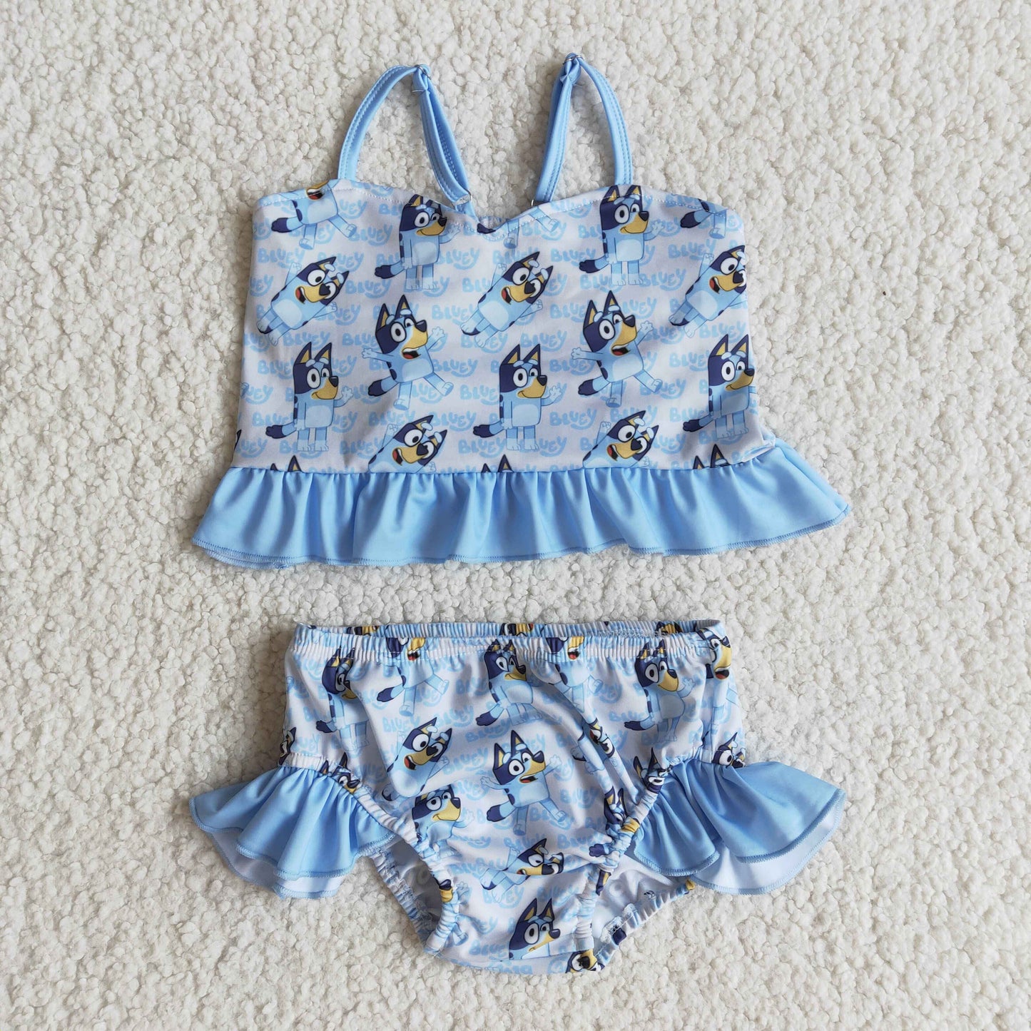 E10-19 Shoulder strap blue dogs girl swimwear RTS 202404
