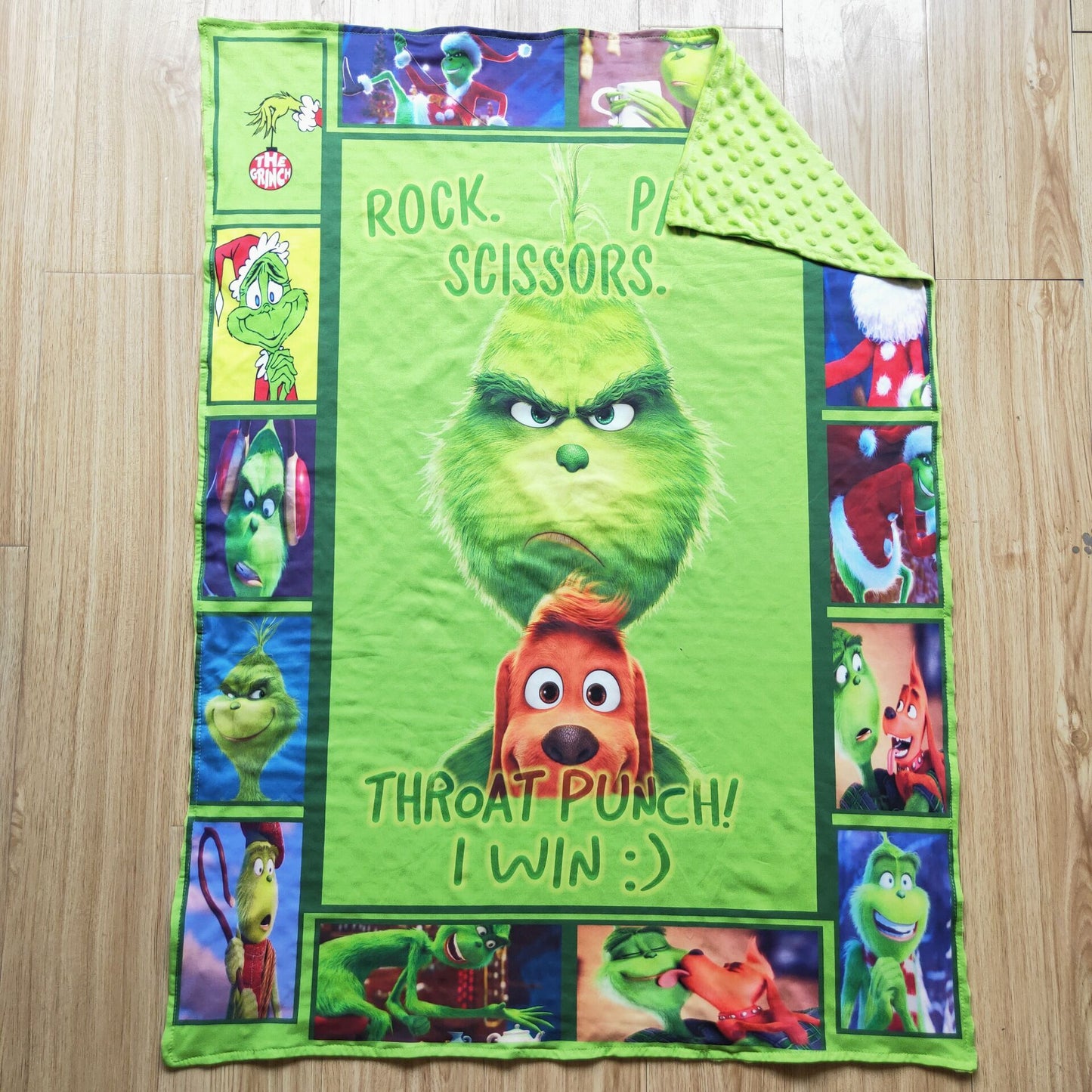 christmas green cartoon blanket