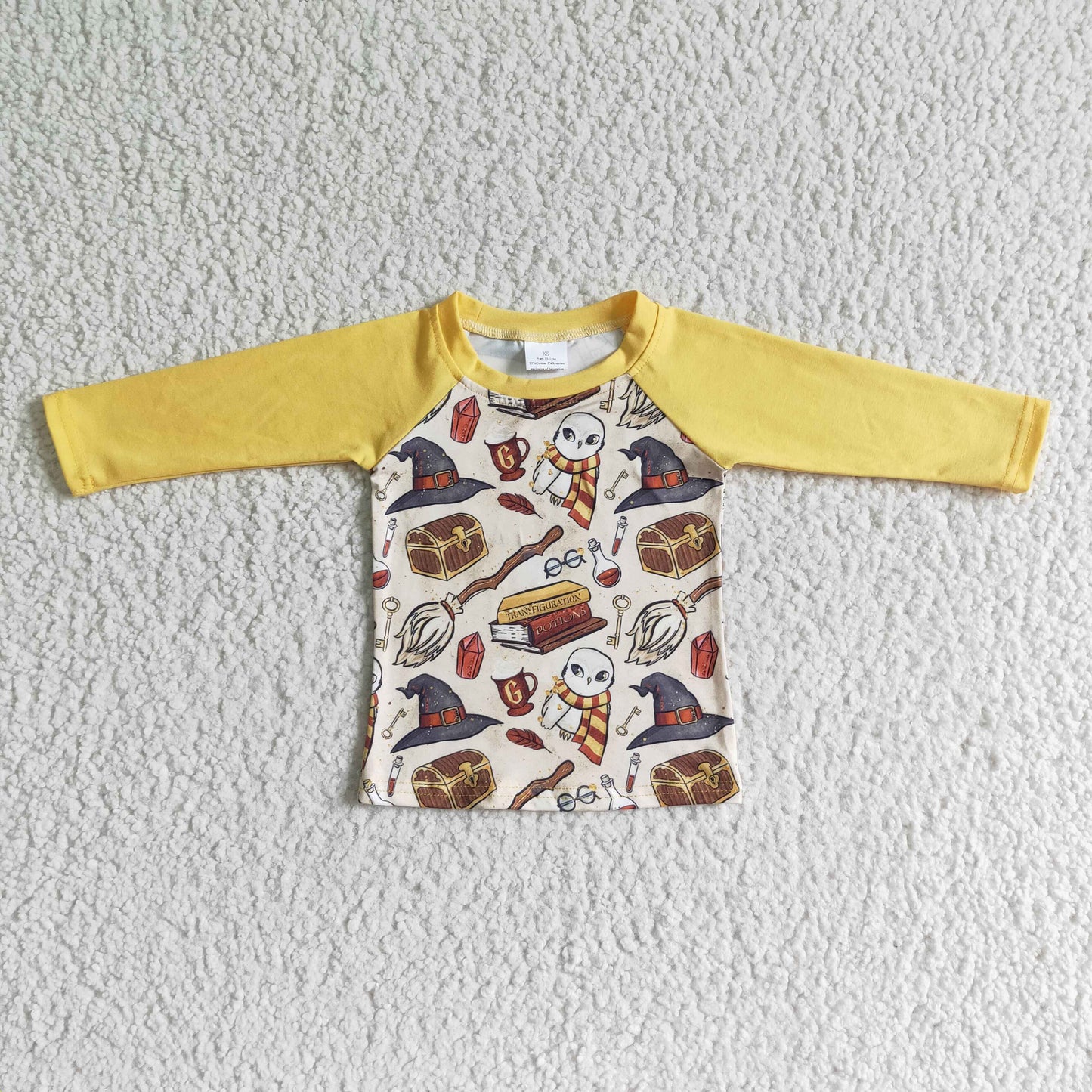 yellow raglan hat Book Halloween boy long sleeve top 0623 RTS
