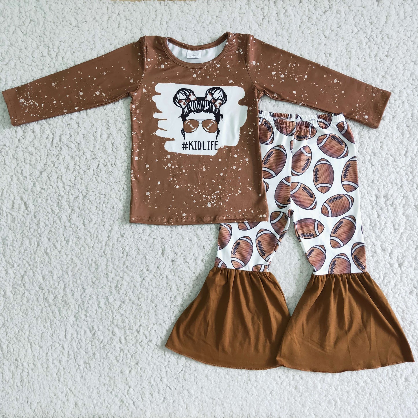 promotion RTS 6 C11-1 glasses girl football print outfit kids clothes babys clothes 202501