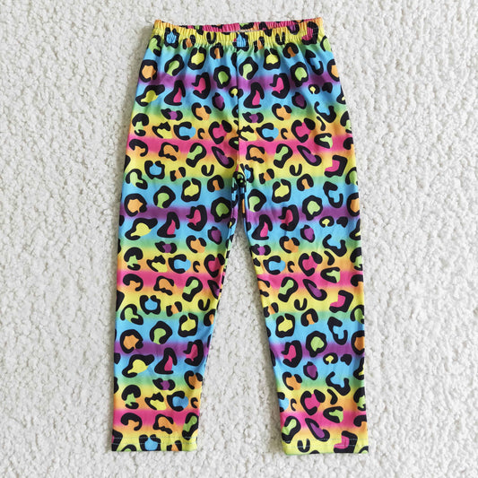 girl leopard colorful red ong legging pants 0728 RTS