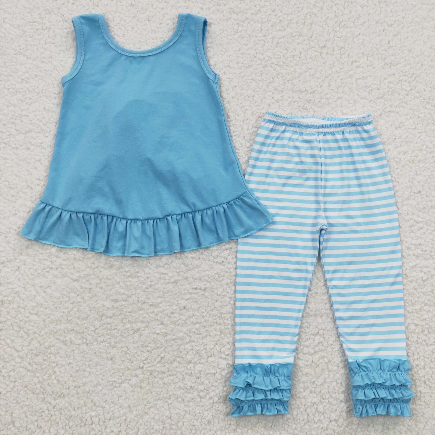 GSPO0505 Bow ruffles cotton short sleeve girl outfit 20230308 RTS