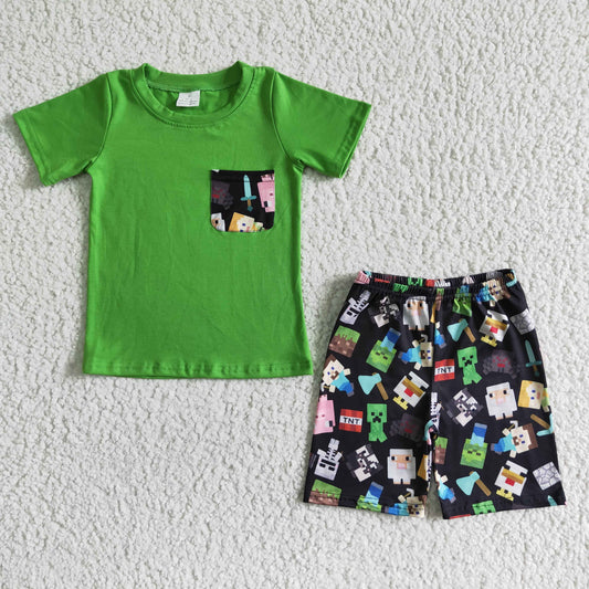 RTS green top TNT ROBLOX shorts summer boy outfit  0526