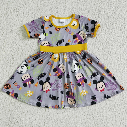 promotion RTS GSD0133 Cartoon mouse Halloween short sleeve girl dress 0719