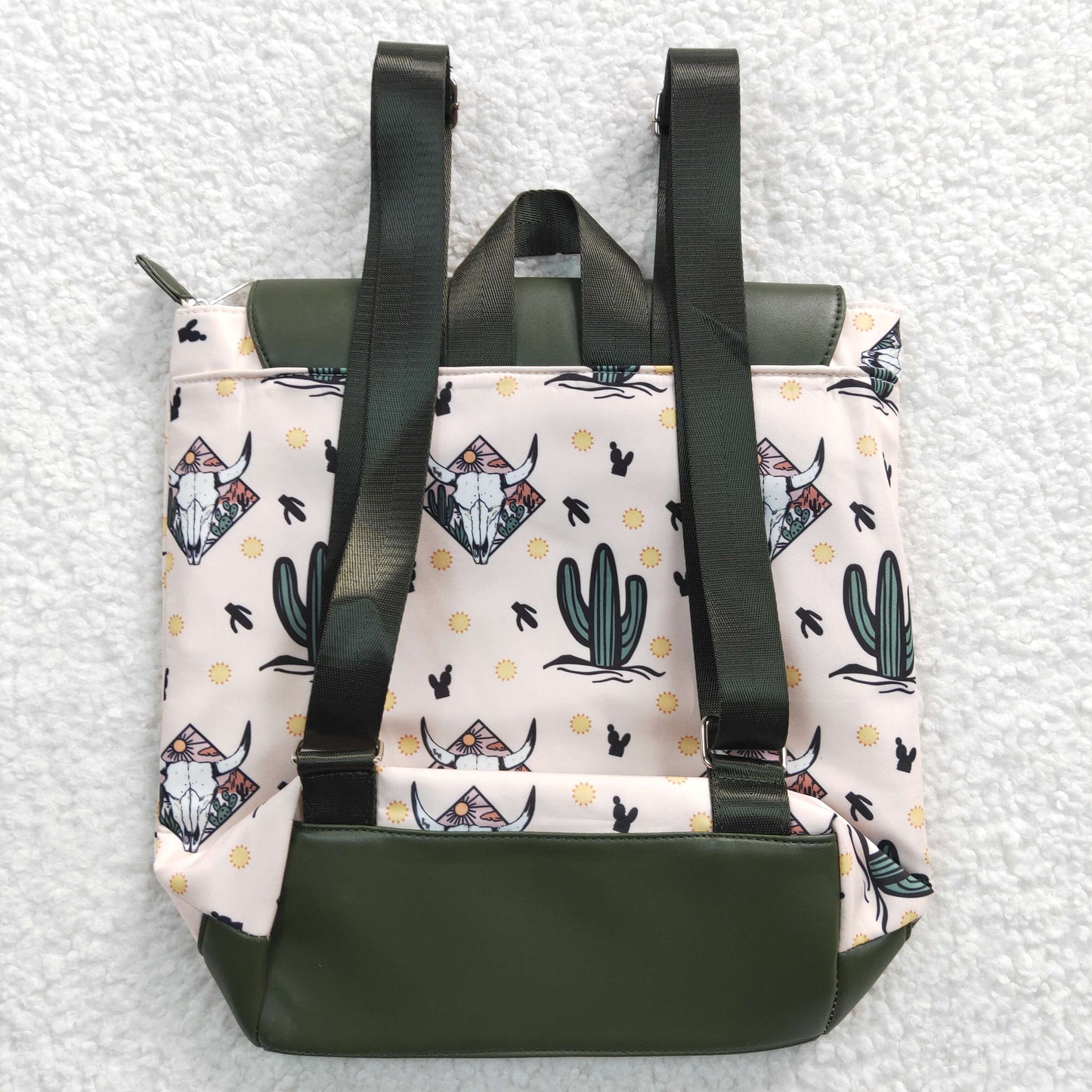 BA0050 western cow floral cactus pink backpack bag 20230308 RTS inches