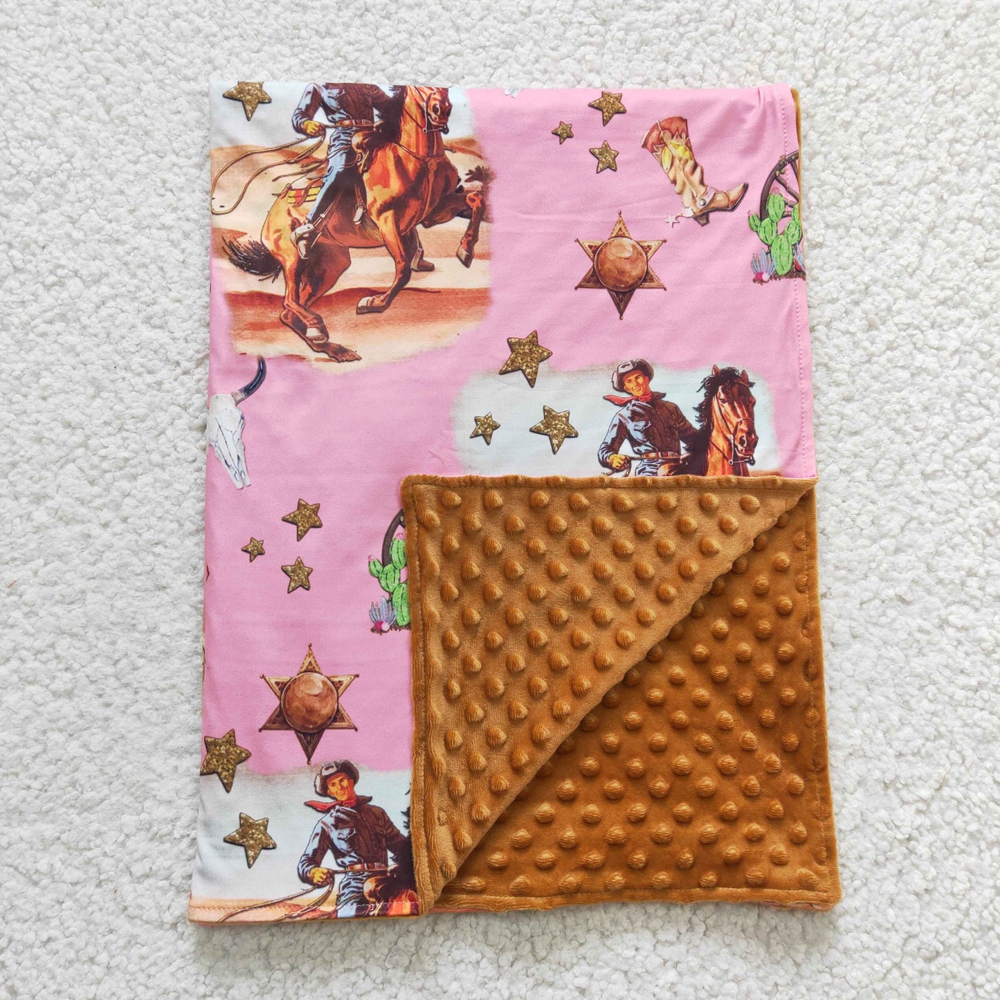 BL0035 baby blanket western horse hunter 1226 RTS