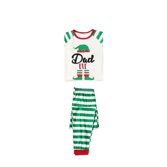 preorder 0728 green stripe Christmas long sleeve adult Dad pajamas outfit
