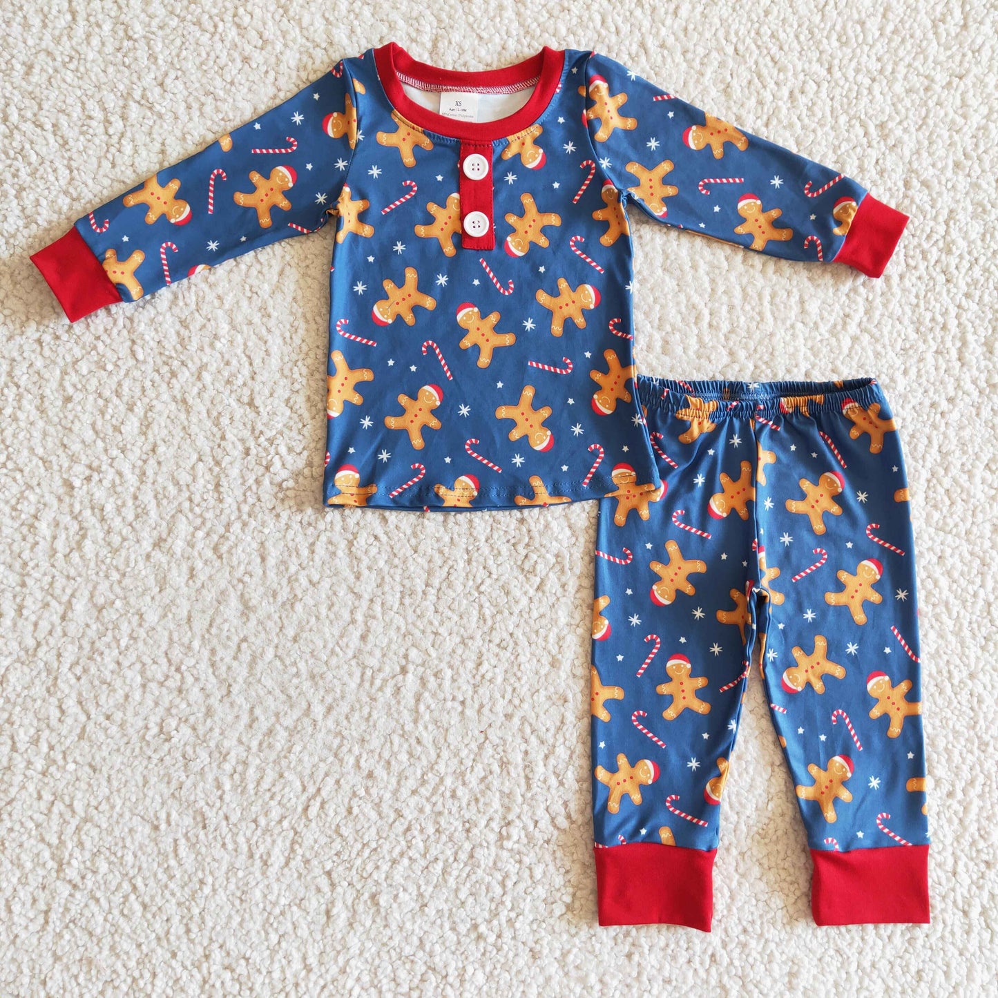 promotion 20230628 RTS long sleeve christmas ginger bread boy outfit pajamas BLP0134