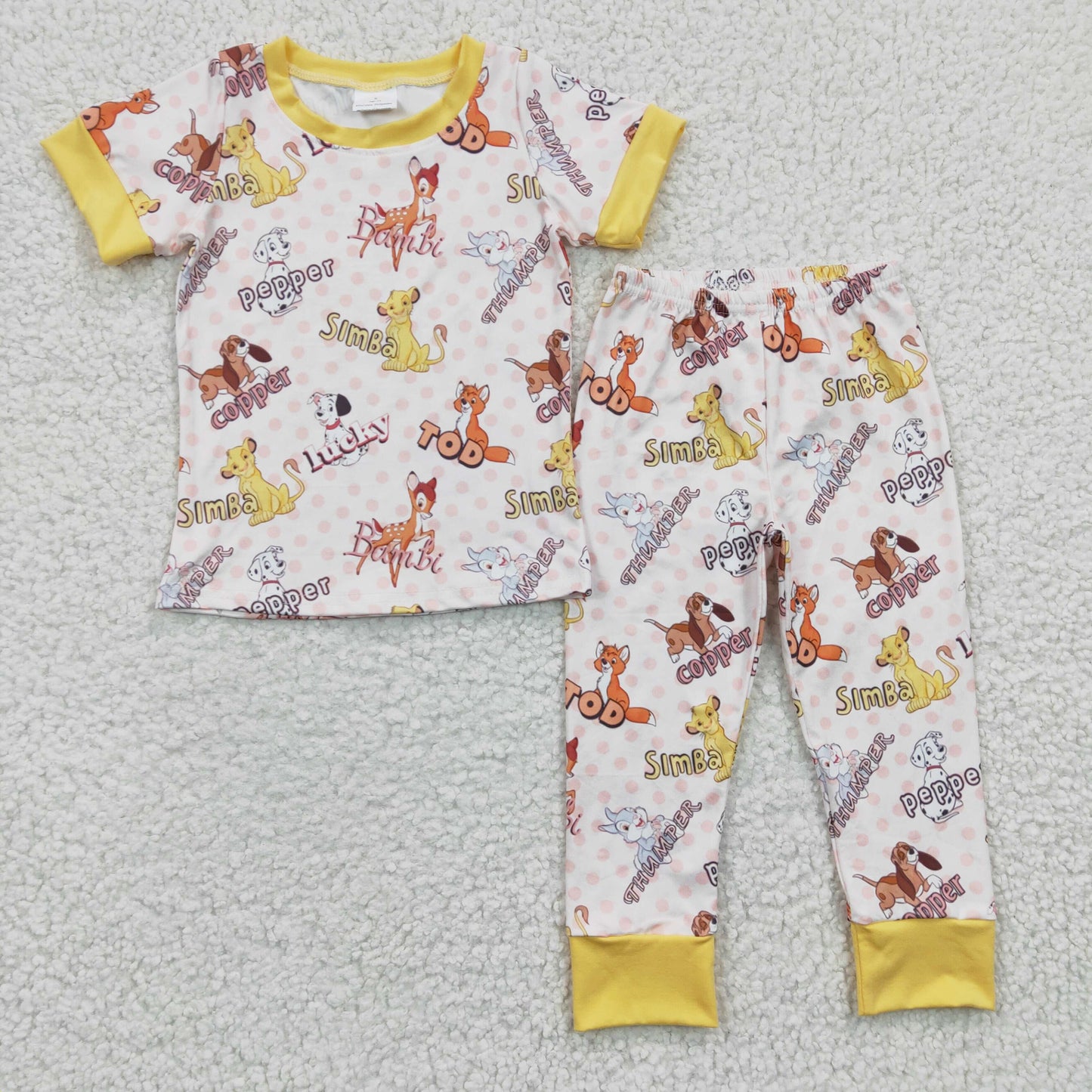 promotion BSPO0078 RTS cartoon animal Easter lucky dog pepper short sleeve boy outfit 20230214