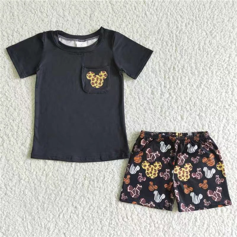 promotion BSSO0042 cartoon mouse short sleeve shorts boy outfit RTS 1221