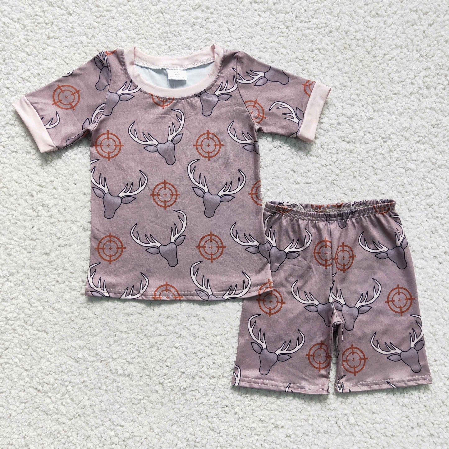 1212 promotion RTS BSSO0099 short sleeve shorts cow boy summer outfit