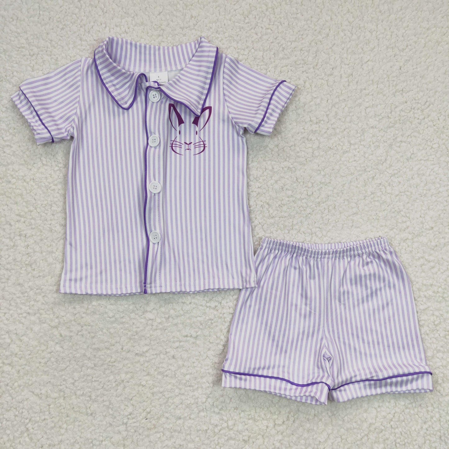 BSSO0105 short sleeve shorts Easter rabbit boy summer outfit RTS 20230225