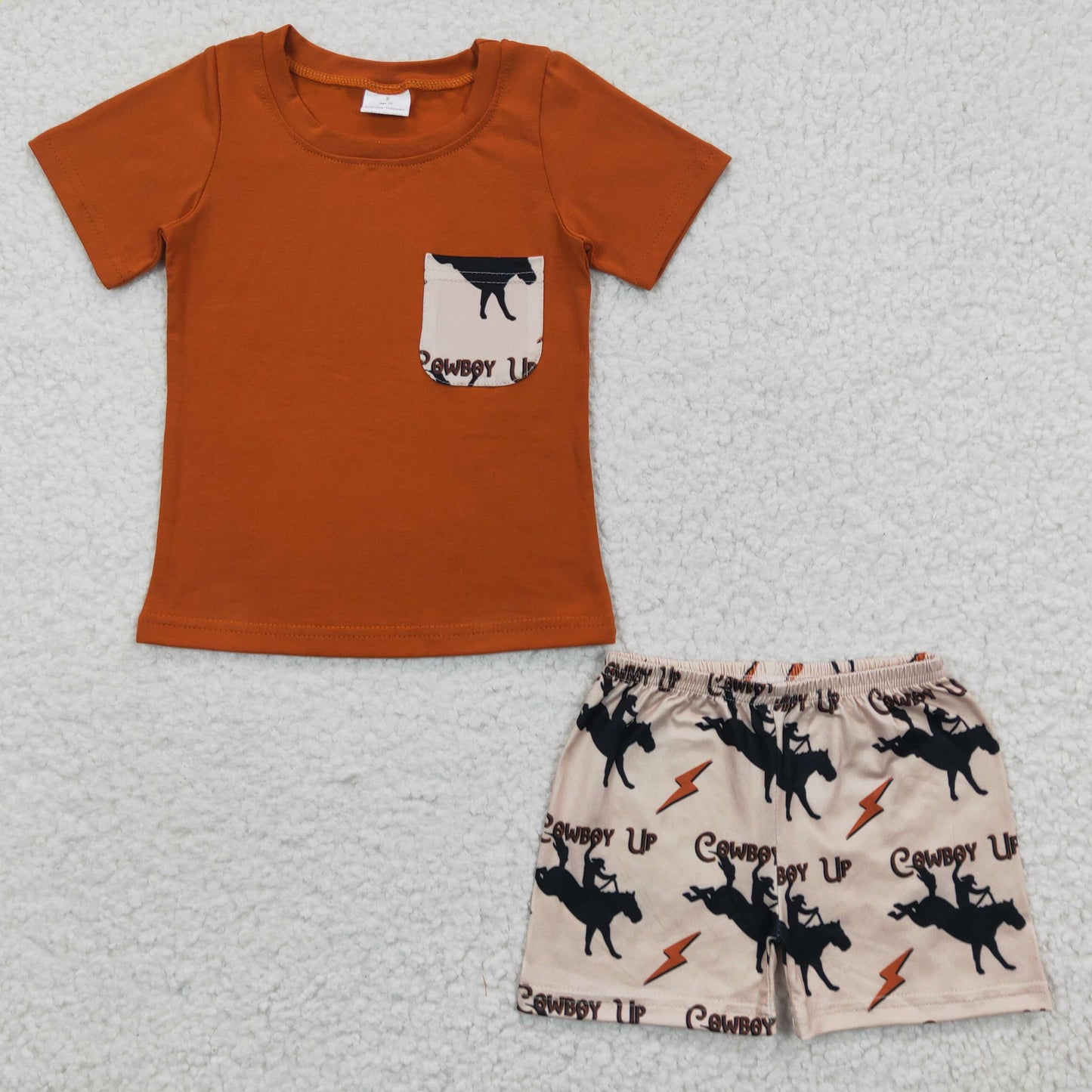promotion RTS BSSO0162 short sleeve western cowboy summer horse shorts boy outfit 20230323 RTS