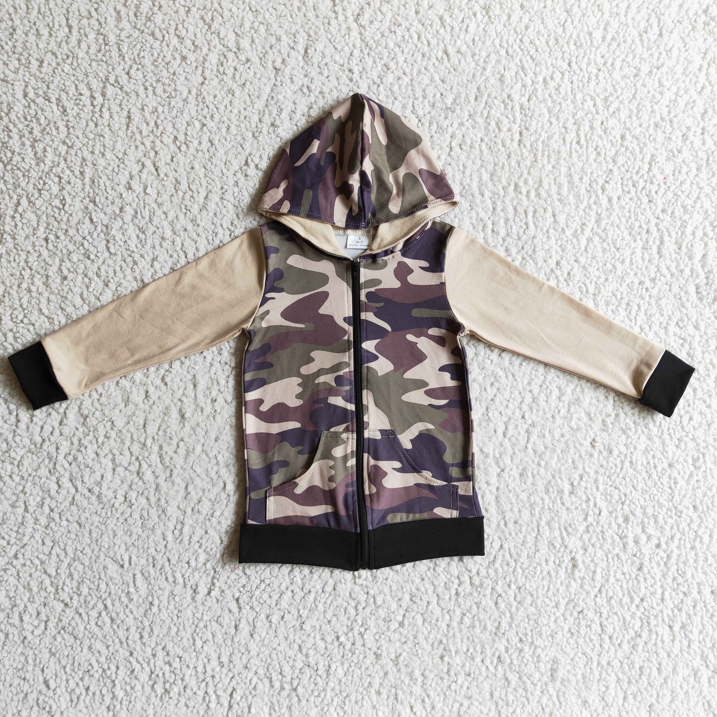 promotion BT0085 camo zipper long sleeve top sweater boy jacket hoodie clothes 1107 RTS