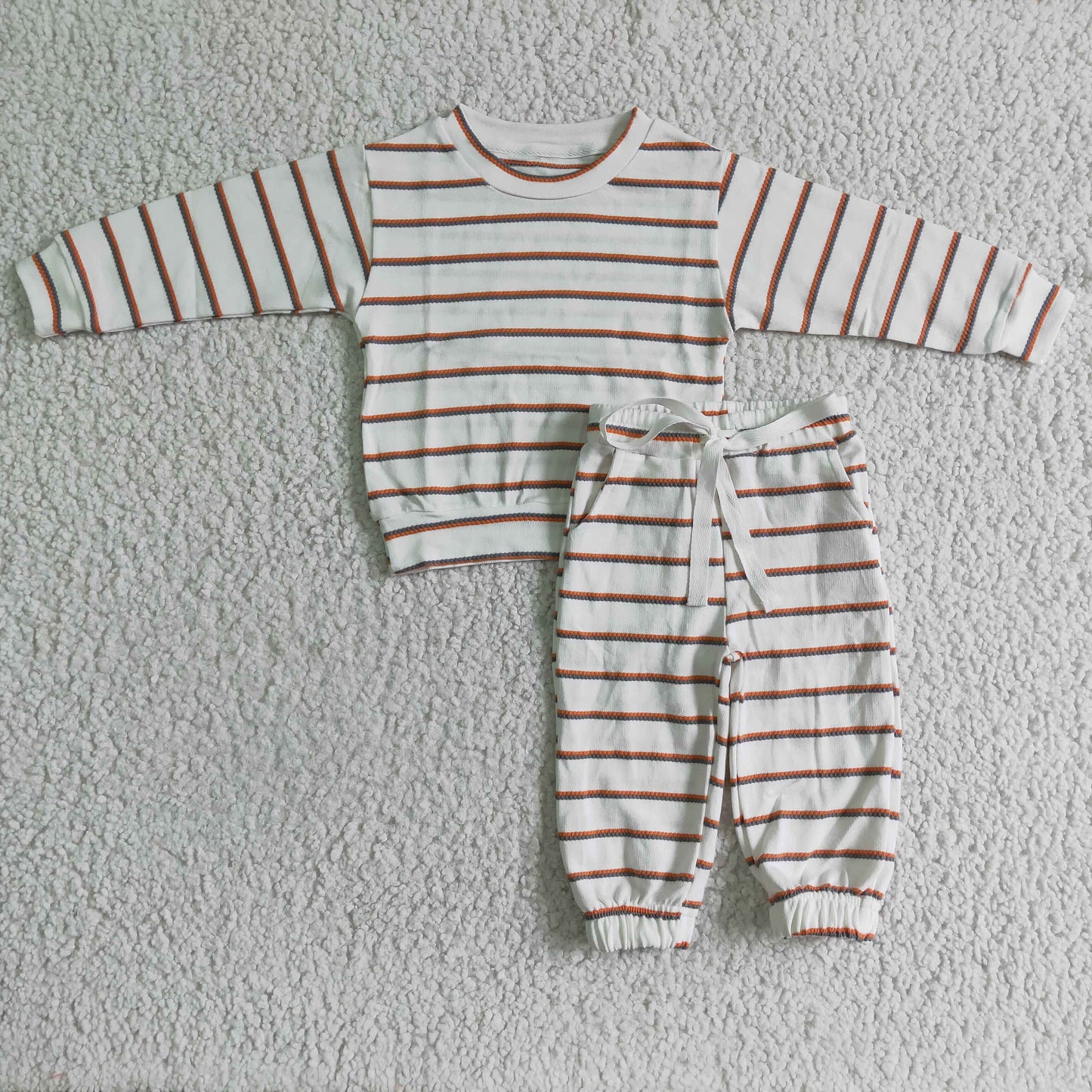 0913 RTS Long stripe sleeve jogger cotton boy pajamas outfit