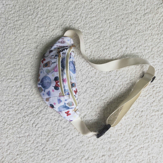 RTS the Fanny pack 0709 13*5.7*3 inches Waist Bag purple mouse castle floral bag