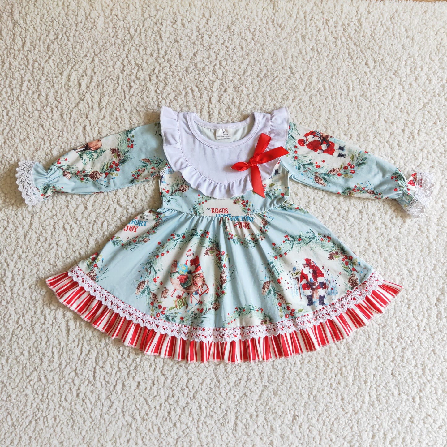 RTS 1005 long sleeve Christmas Santa girl dress