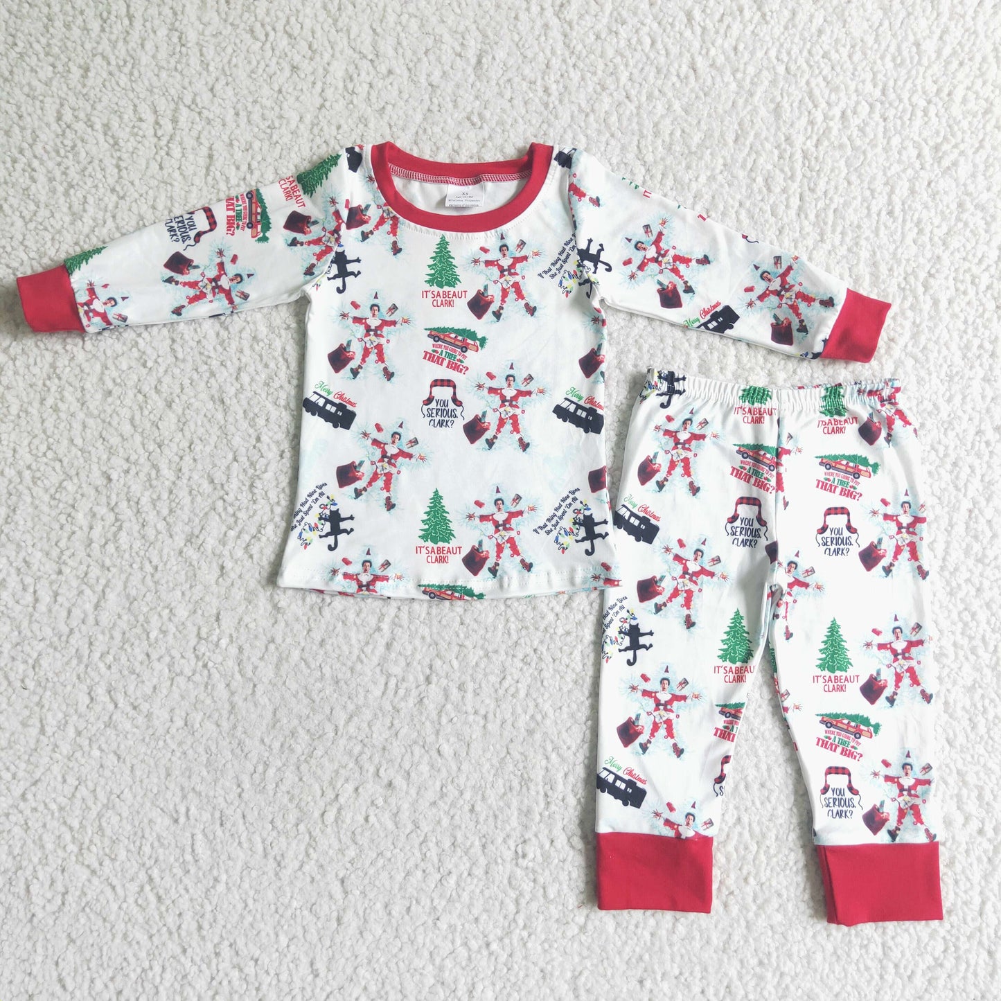 promotion 6 C11-16 Christmas tree santa long sleeve boy pajamas outfit 1123 RTS