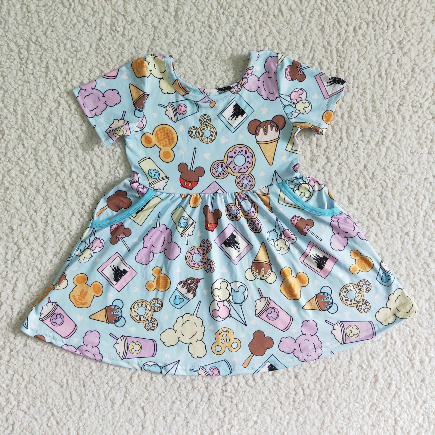 promotion RTS D6-5 cartoon mouse drink cup blue short sleeve dress 20230224 RTS