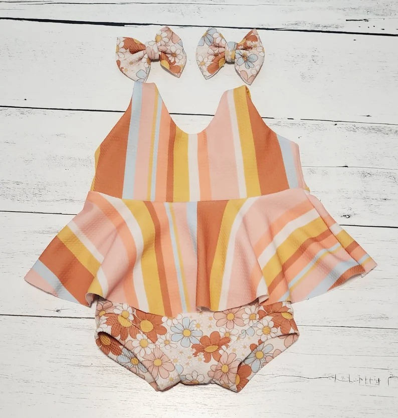 GBO0105 flower summer girl bummies outfit 20230405 RTS