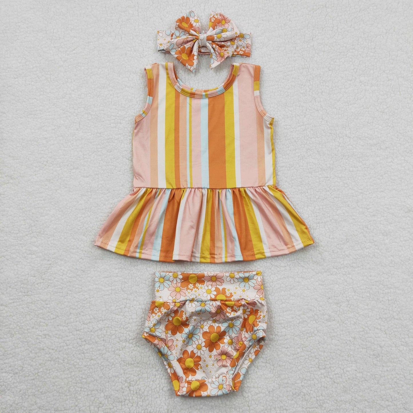 GBO0105 flower summer girl bummies outfit 20230405 RTS