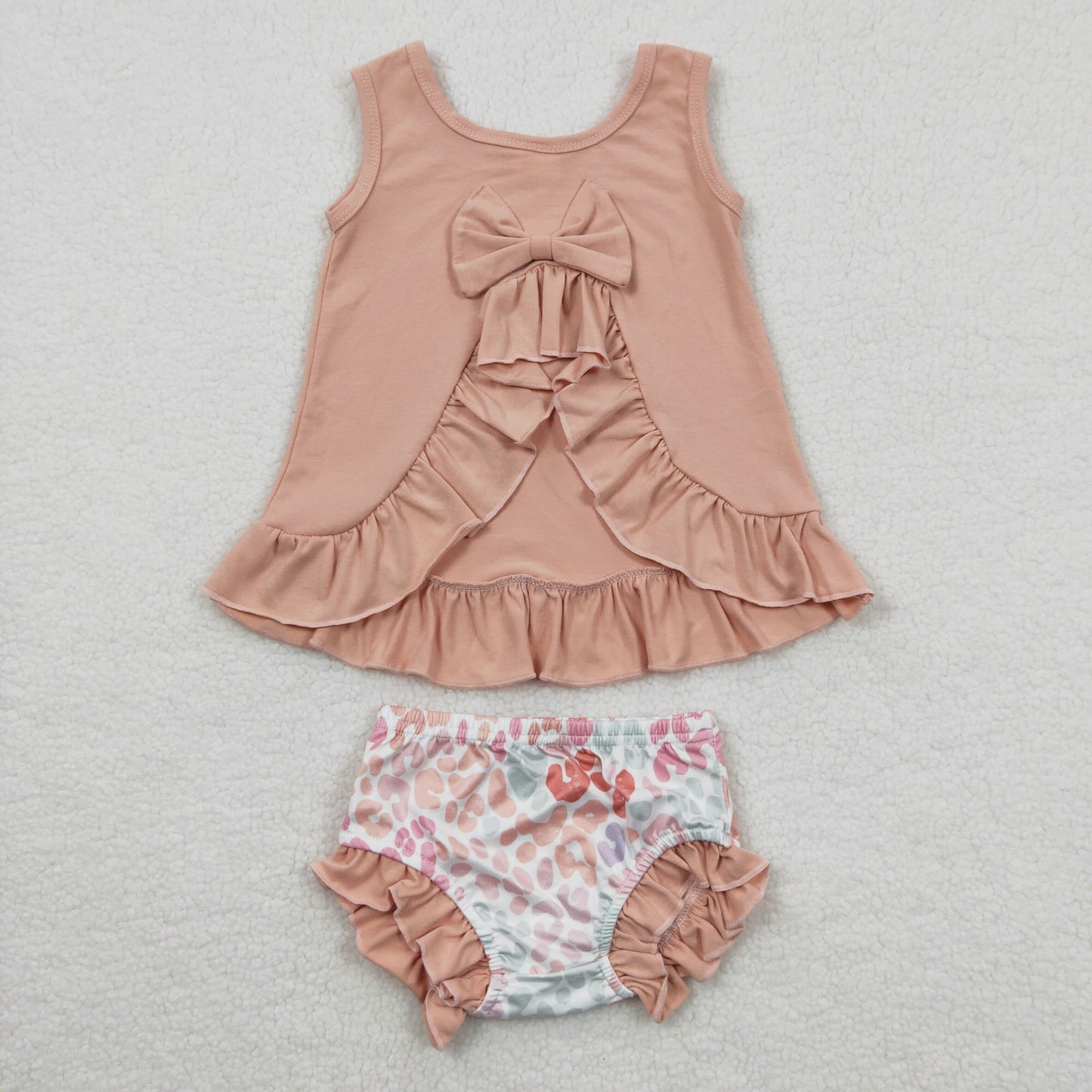 GBO0122 (choose headband below) bow summer short sleeve girl bummie set 3pcs girl outfit 20230405