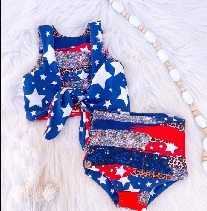 GBO0145 4th of July reversible girl bummie outfit short sleeve PREORDER 20230322