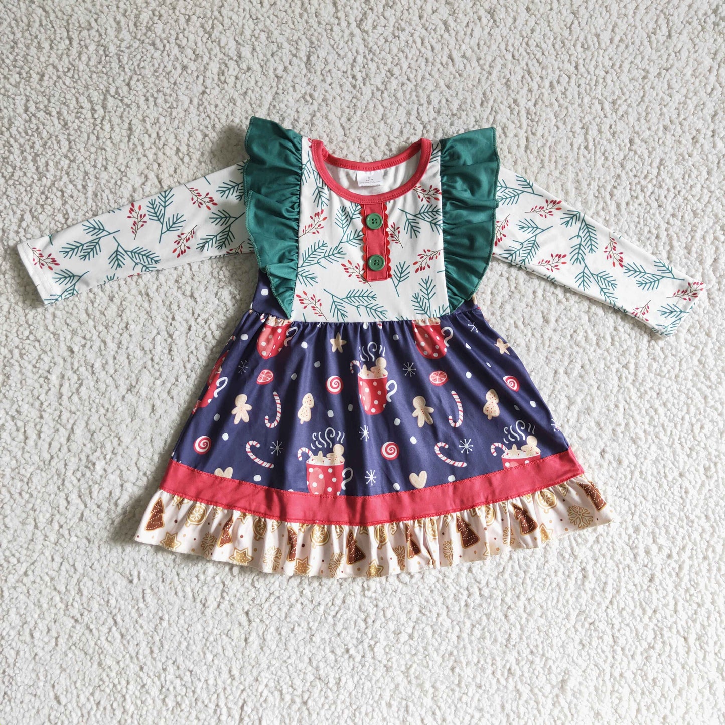 promotion price GLD0142 christmas girl dress cup cake ginger bread RTS 1201