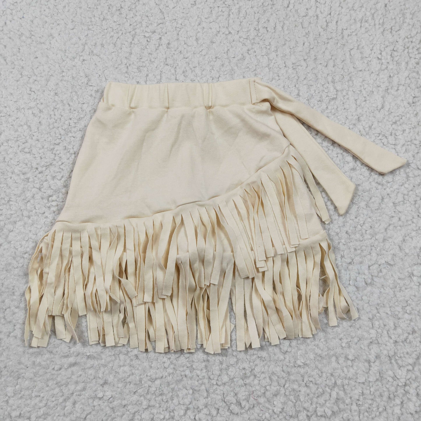 GLK0006 Flannelette western white girl skirt fringe tassel RTS 1224