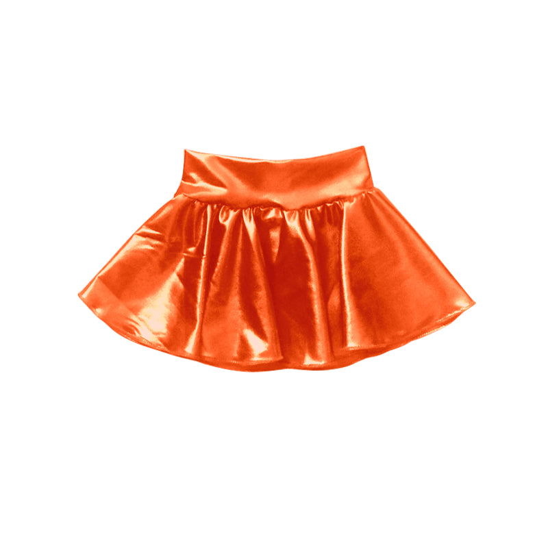 GLK0012 girl leather orange skirt 20230418 preorder