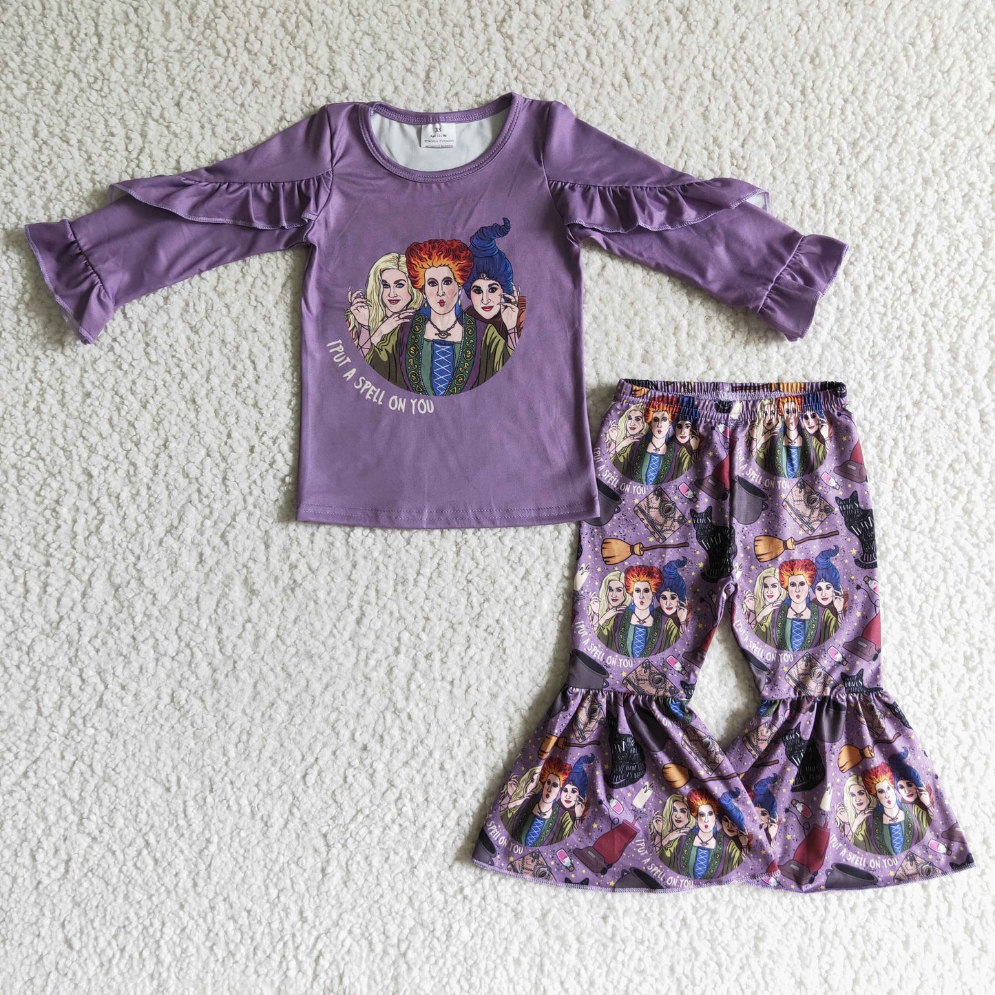 halloween ruffle THREE WOMEN long sleeve girl outfit 0829 RTS