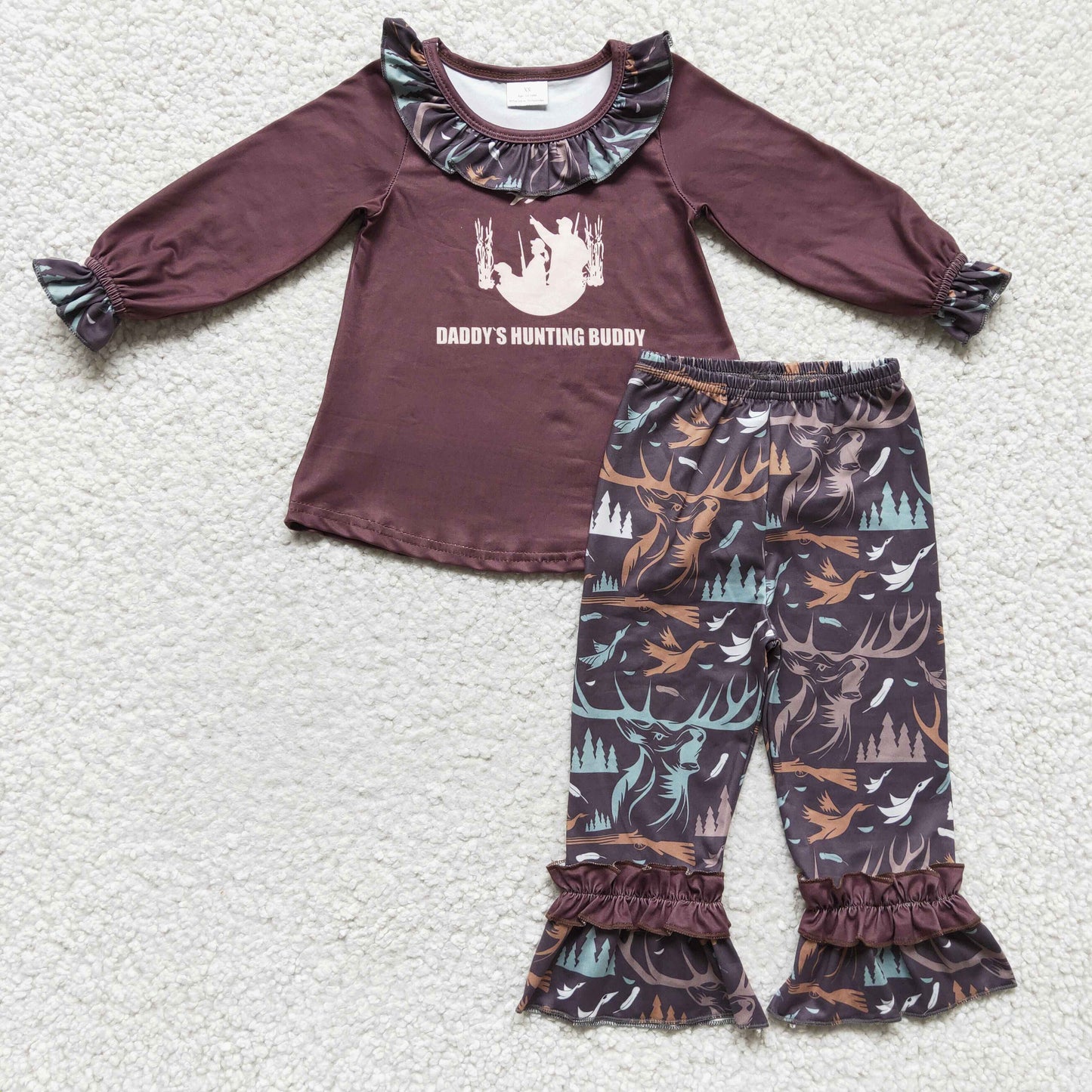promotion RTS GLP0303 hunting daddy long sleeve girl pajamas outfit 1117 RTS