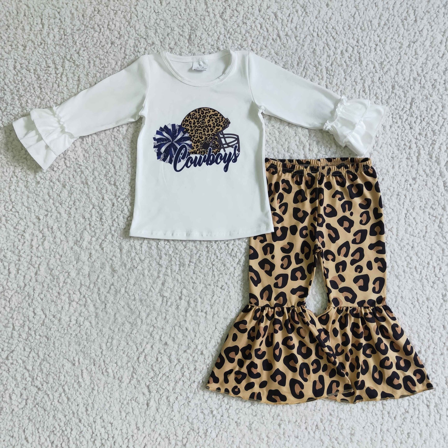 promotion RTS GLP0316 long sleeve leopard cow boys girl outfit 1121