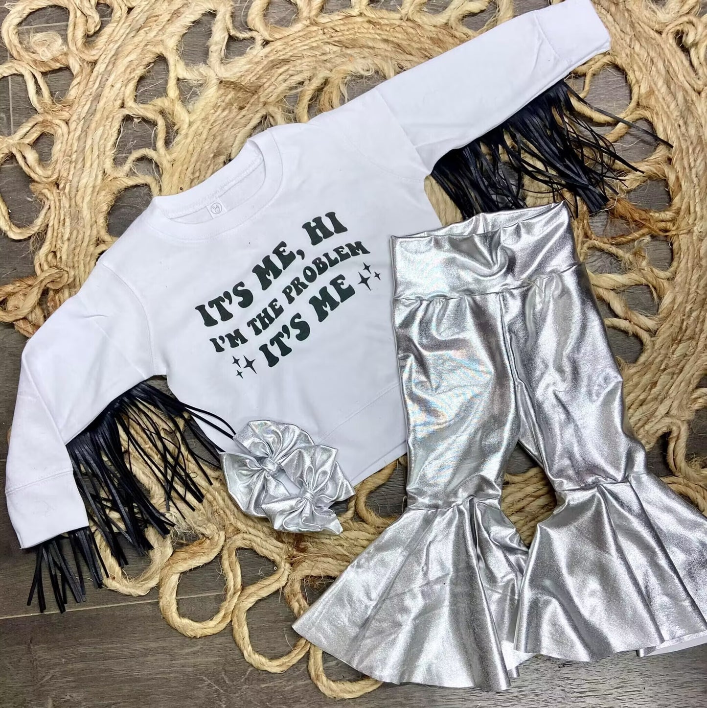 GLP0394 Tassel leather western it's me long sleeve girl outfit 1219 RTS