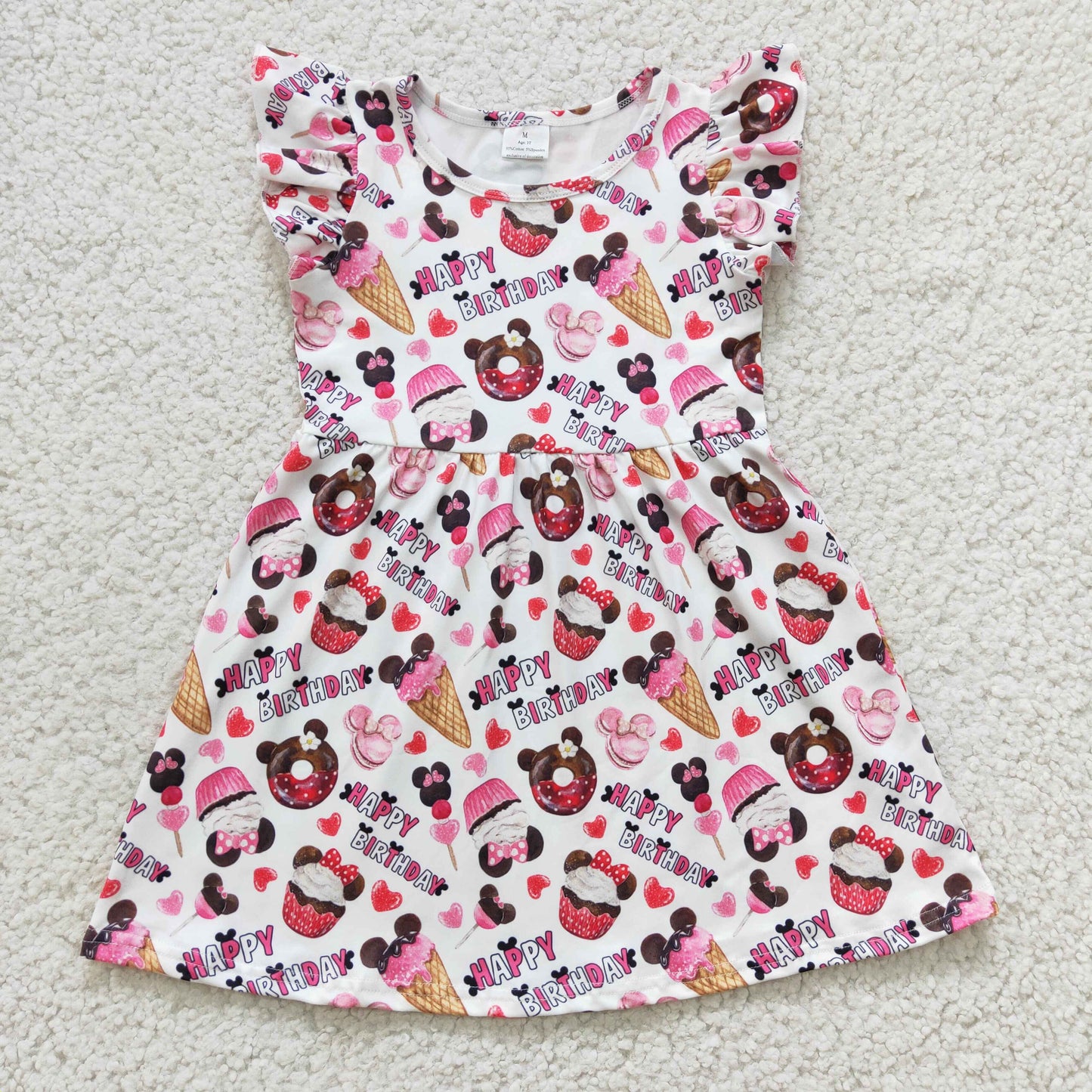 promotionGSD0170 short sleeve happy birthday girl dress RTS