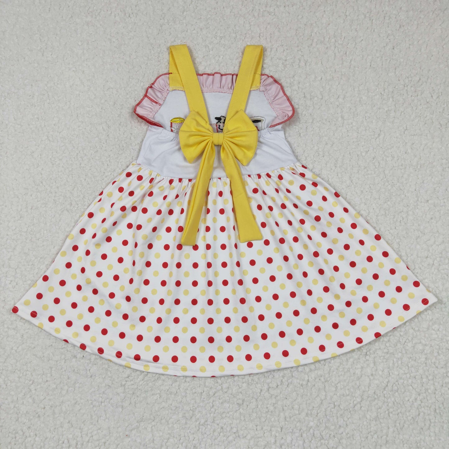GSD0203 RTS short sleeve yellow cow girl summer dress 20230227