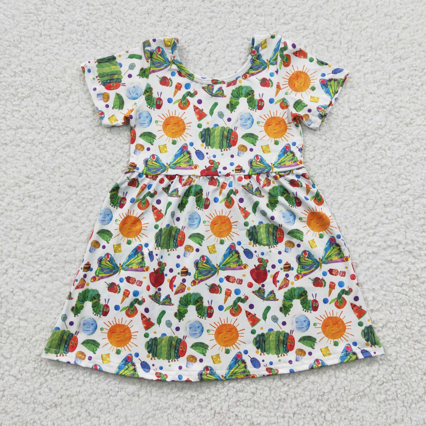 promotion RTS GSD0224 flower sun short sleeve sun caterpillar girl dress 20230309