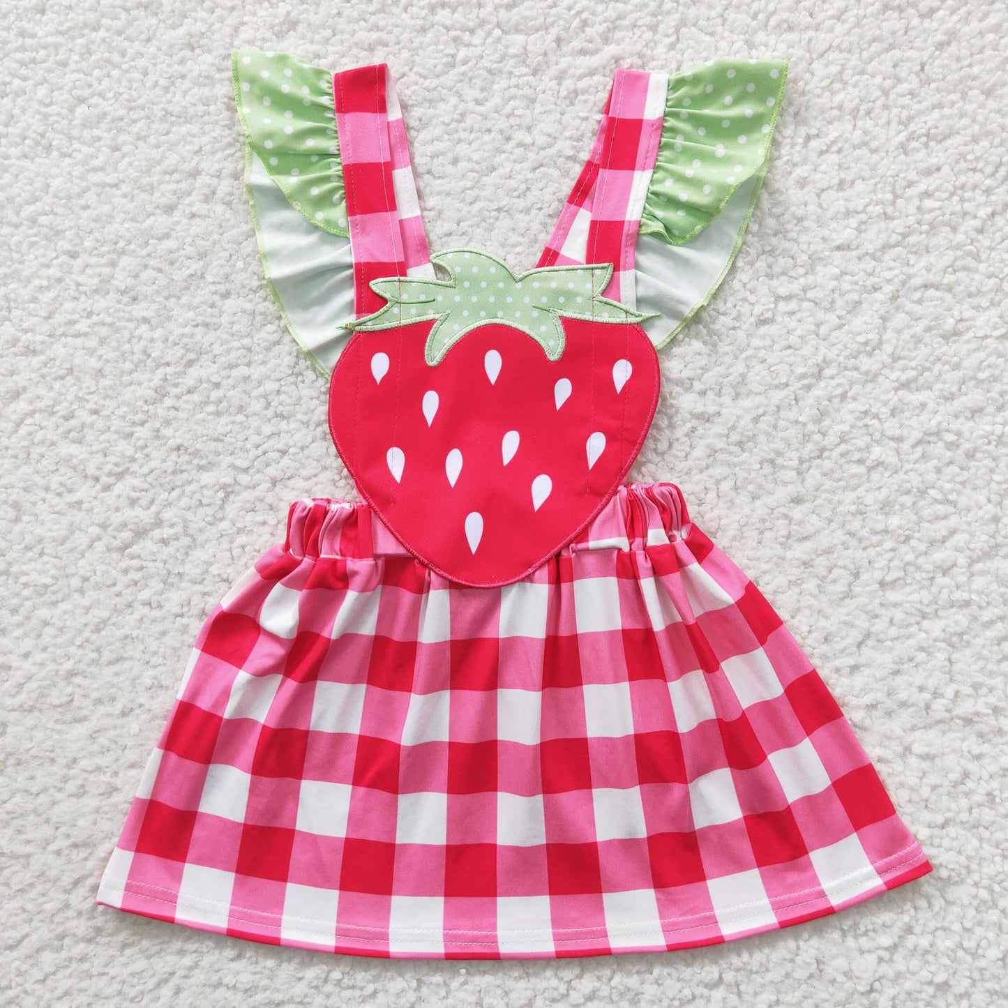 GSD0241 strawberry Embroidery short sleeve girl dress 20230417 RTS
