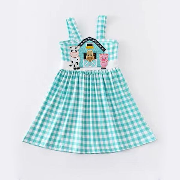 promotion RTS GSD0269 preorder western cow short sleeve girl dress 20230114